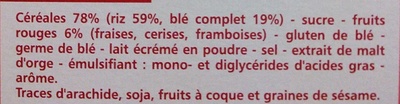 Riz & blé complet - Fruits rouges - المكونات - fr