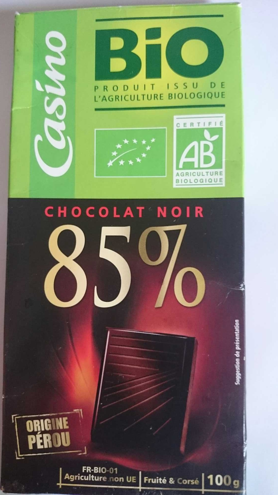 Chocolat noir dégustation 85% origine Pérou Bio - نتاج - fr