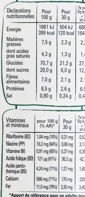 NESTLE FITNESS Chocolat au lait céréales - حقائق غذائية - fr