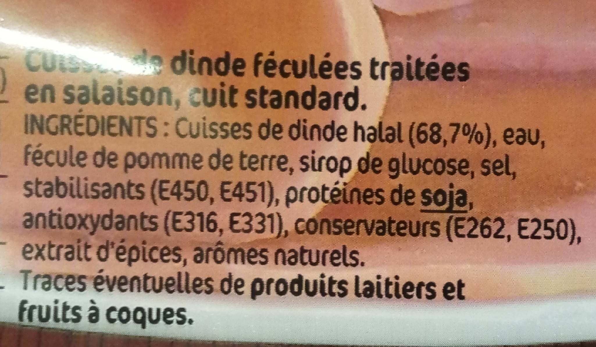 Délice de Dinde (68,7%) - المكونات - fr