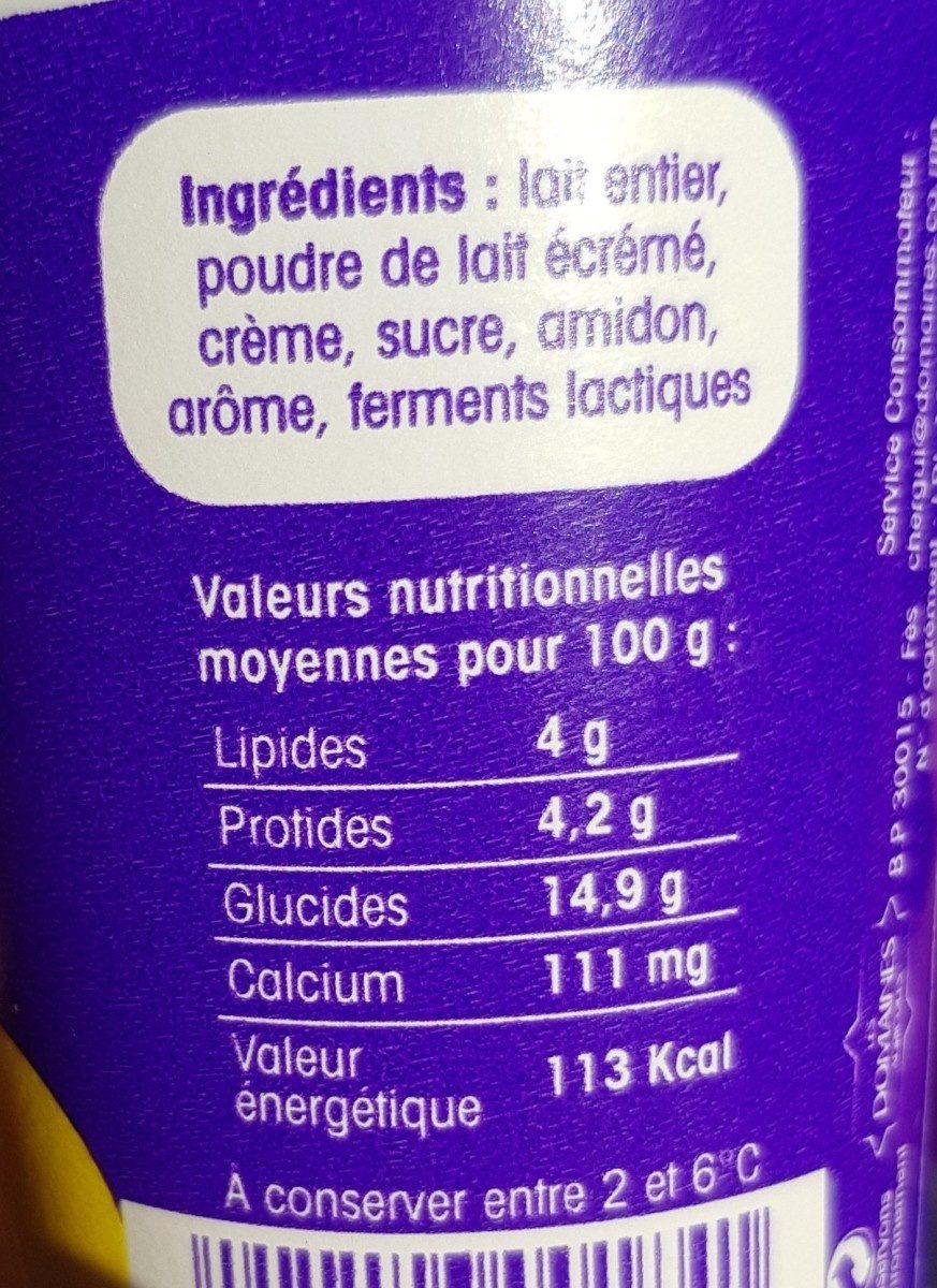 Crème Yaourt Brassé - مكونات - fr