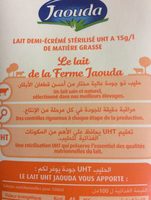 Lait Demi écrème Uht Jaouda - مكونات - fr