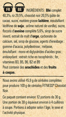 NESTLE FITNESS Chocolat Noir Céréales - المكونات - fr