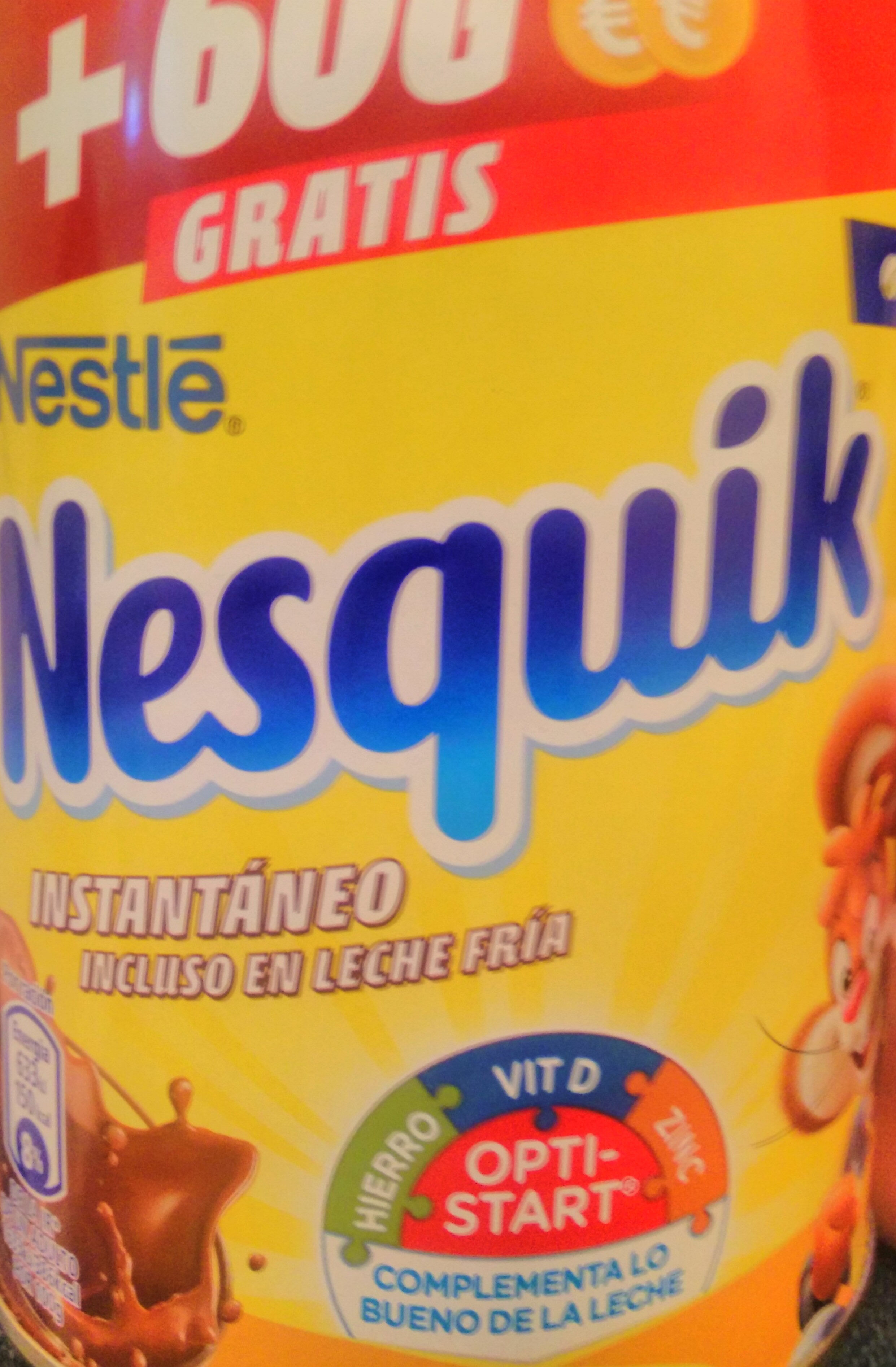 Cacao Nesquik 400 GRS - حقائق غذائية - es