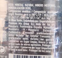 Agua mineral - حقائق غذائية - fr